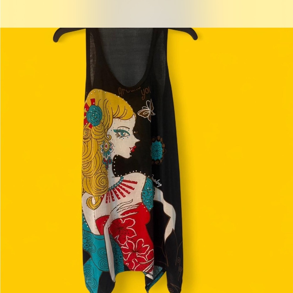Colorful Graphic Sleeveless Top